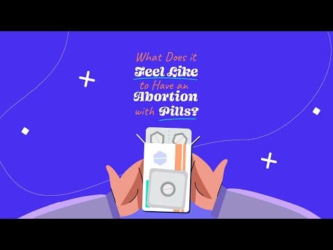 Video thumbnail showing hands holding abortion pills.